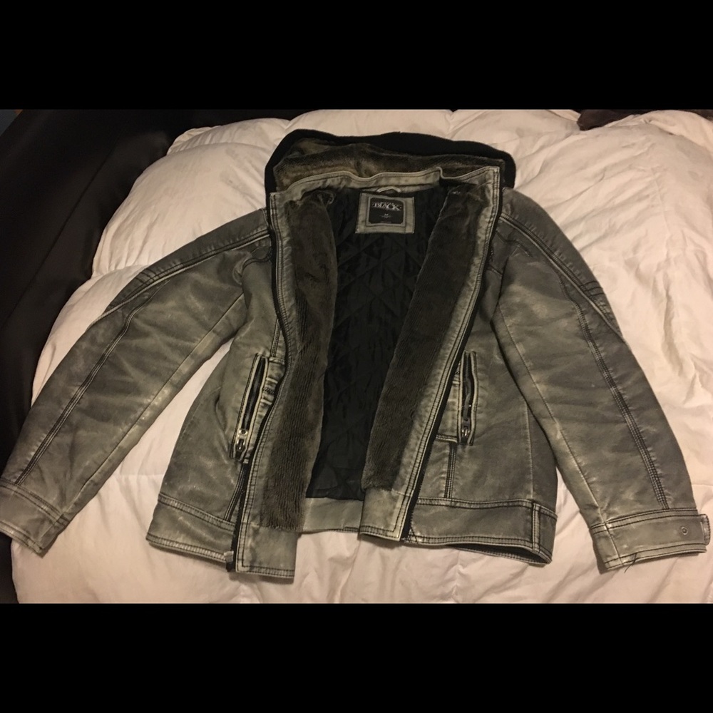 Gray faux leather jacket